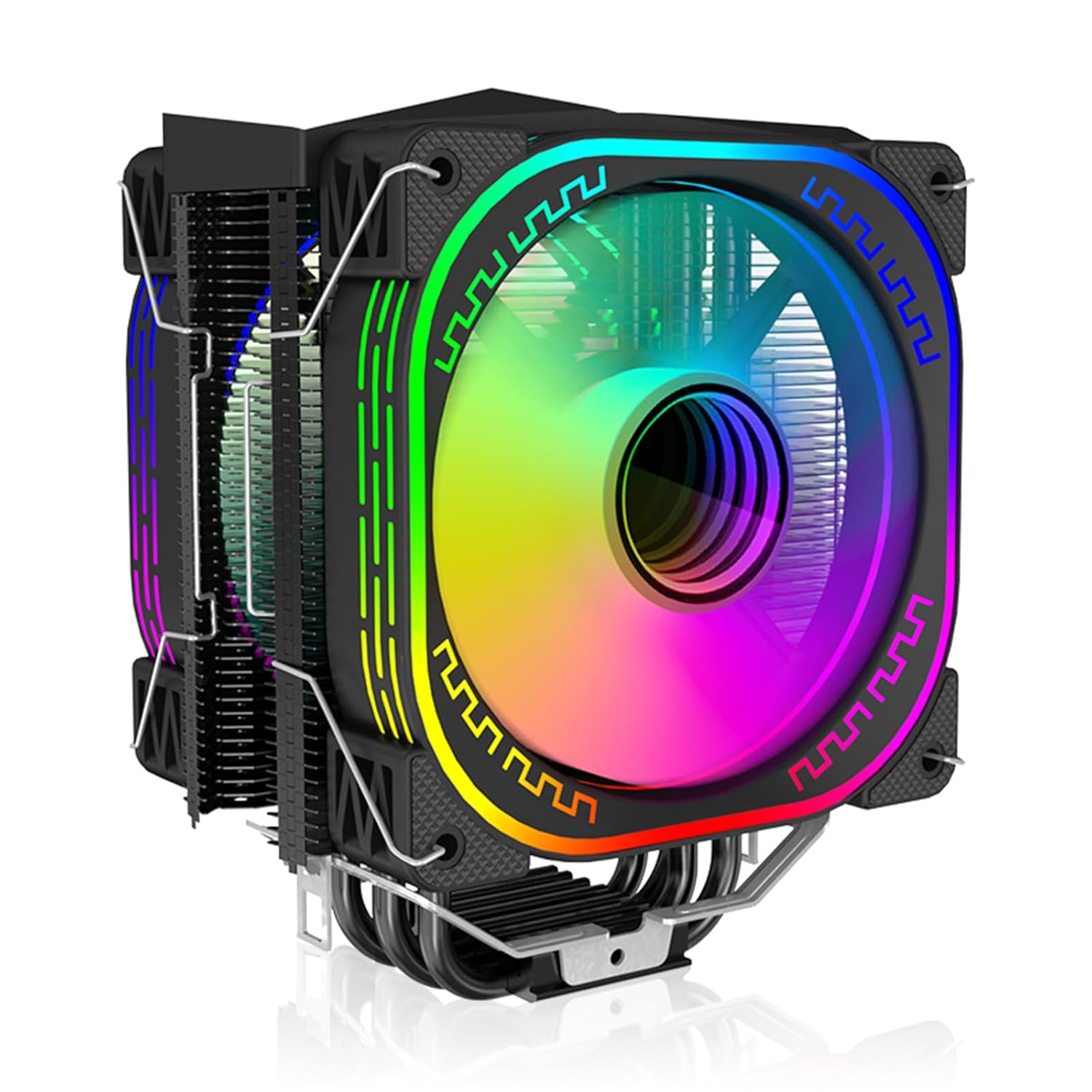 Dual 120mm ARGB CPU Air Cooler LC-120H, Black