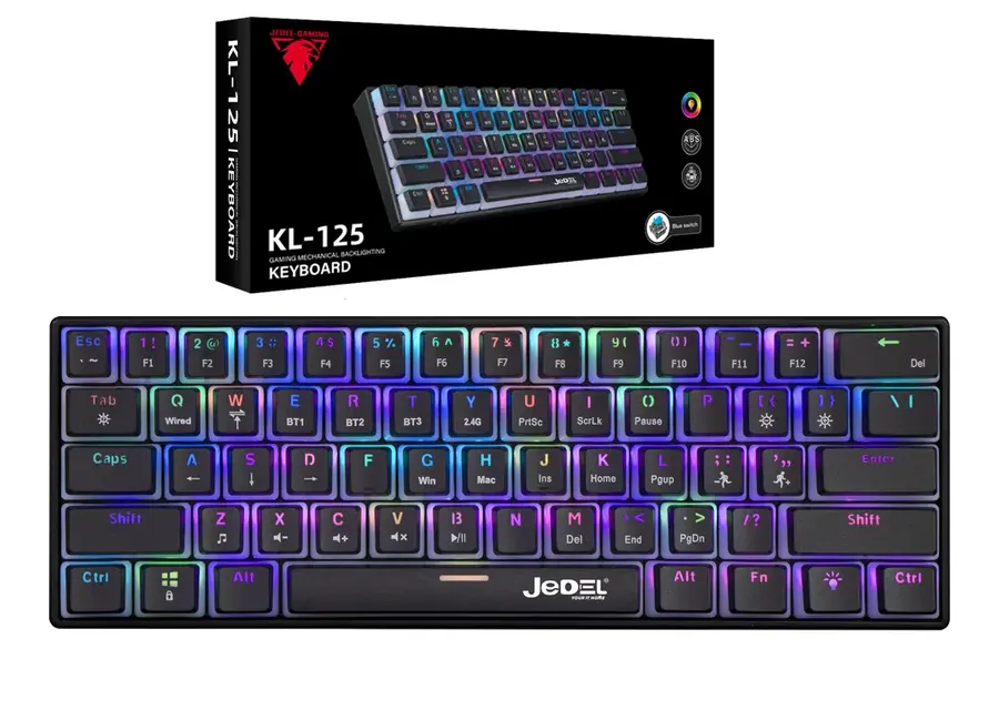 JEDEL KL-125 Wireless 60% Mechanical Gaming Keyboard - Blue Switch