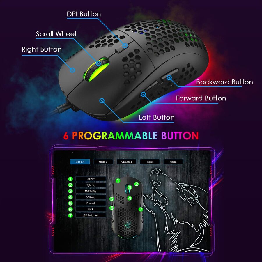 ZIYOU LANG T2 Keyboard 75% & Mouse & Mouse Combo - Black